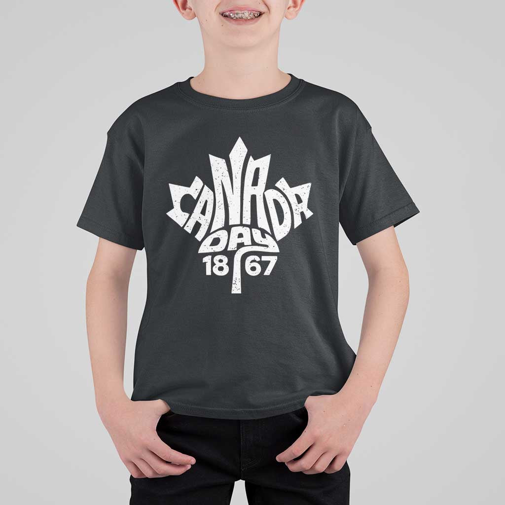 Funny Proud Canadian Canada Day 1867 T Shirt For Kid Vintage Maple Leaf - Wonder Print Shop