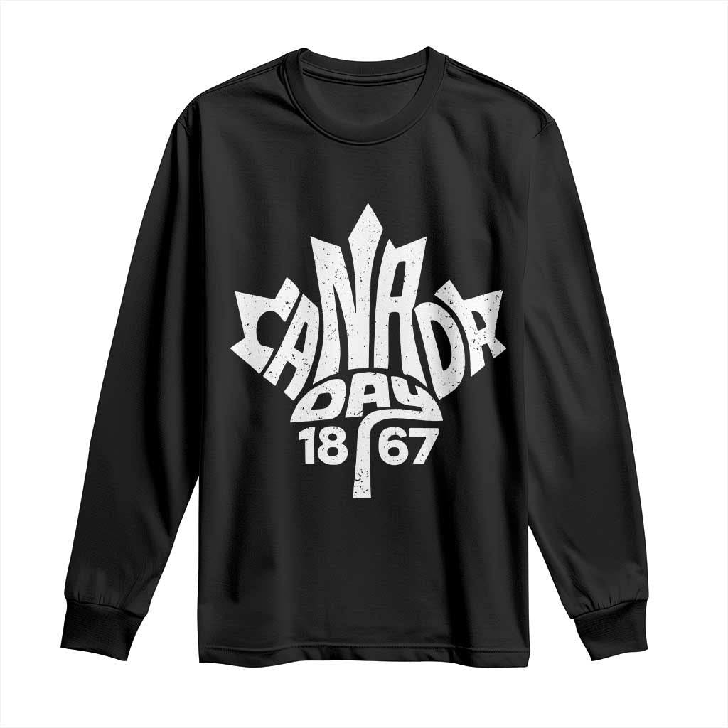 Funny Proud Canadian Canada Day 1867 Long Sleeve Shirt Vintage Maple Leaf - Wonder Print Shop