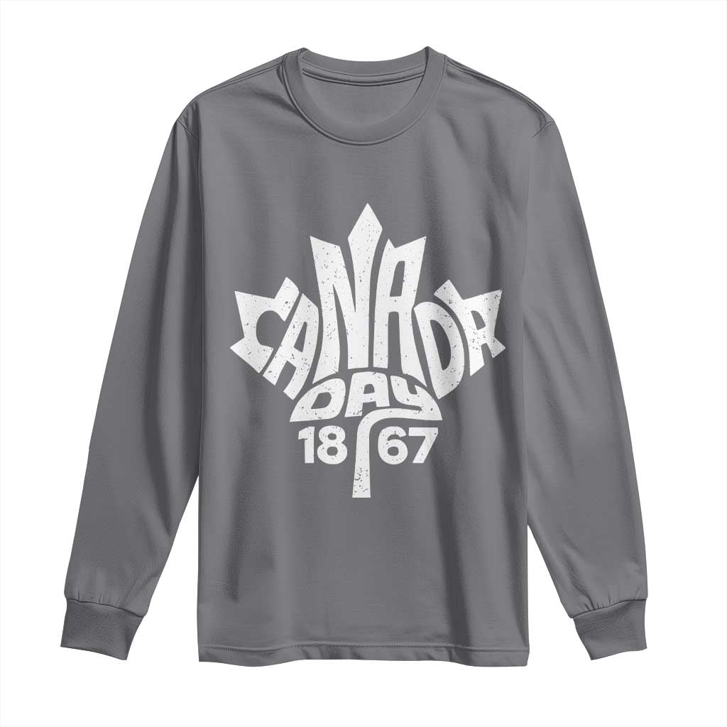 Funny Proud Canadian Canada Day 1867 Long Sleeve Shirt Vintage Maple Leaf - Wonder Print Shop