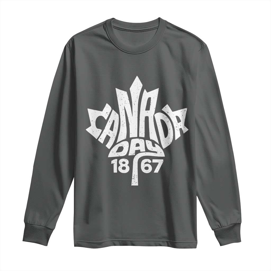 Funny Proud Canadian Canada Day 1867 Long Sleeve Shirt Vintage Maple Leaf - Wonder Print Shop