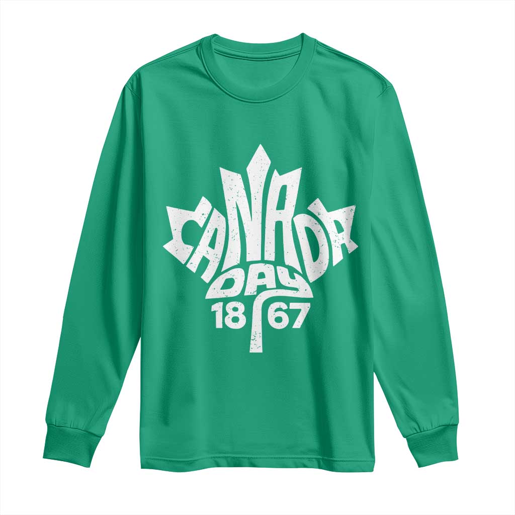 Funny Proud Canadian Canada Day 1867 Long Sleeve Shirt Vintage Maple Leaf - Wonder Print Shop