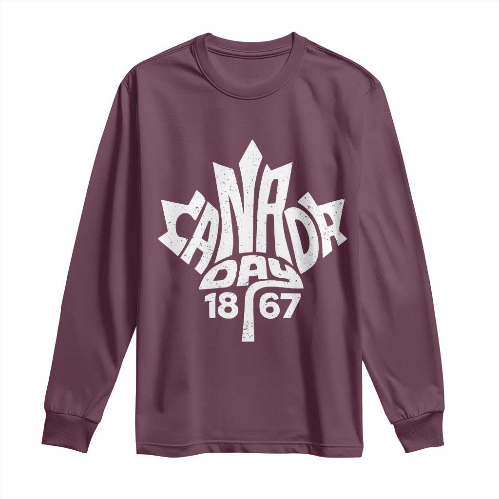 Funny Proud Canadian Canada Day 1867 Long Sleeve Shirt Vintage Maple Leaf - Wonder Print Shop