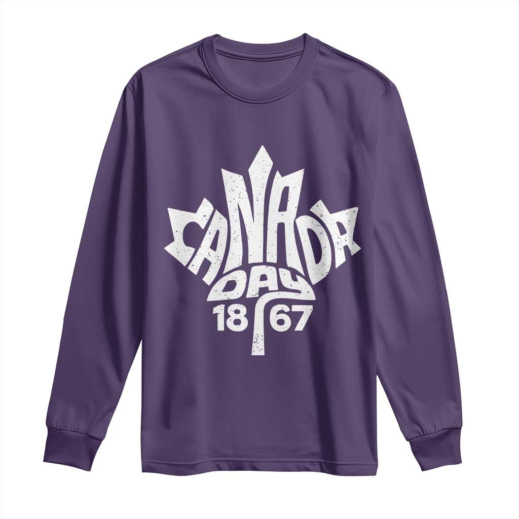 Funny Proud Canadian Canada Day 1867 Long Sleeve Shirt Vintage Maple Leaf - Wonder Print Shop