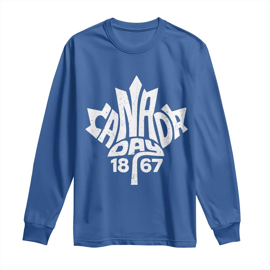 Funny Proud Canadian Canada Day 1867 Long Sleeve Shirt Vintage Maple Leaf - Wonder Print Shop