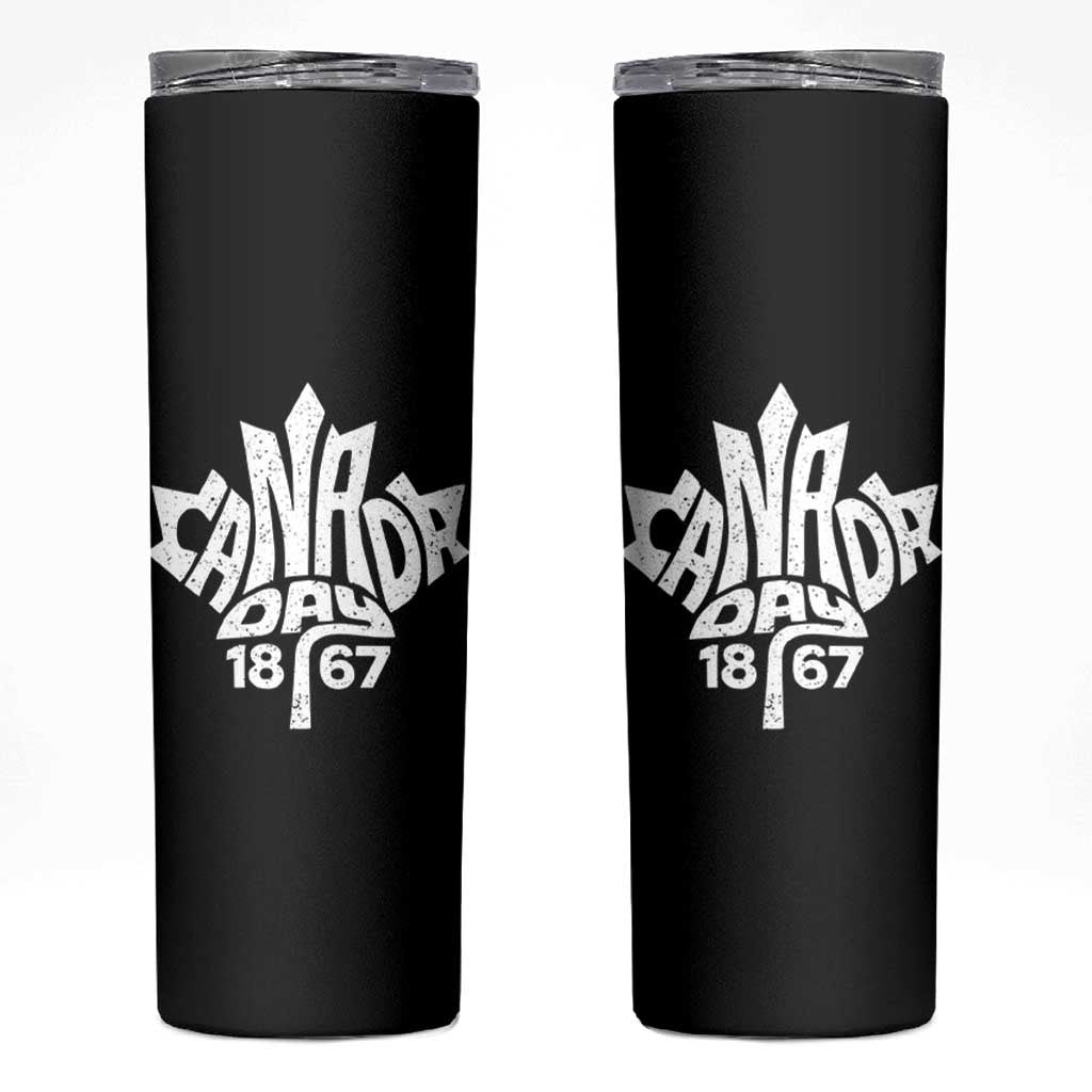 Funny Proud Canadian Canada Day 1867 Skinny Tumbler Vintage Maple Leaf - Wonder Print Shop