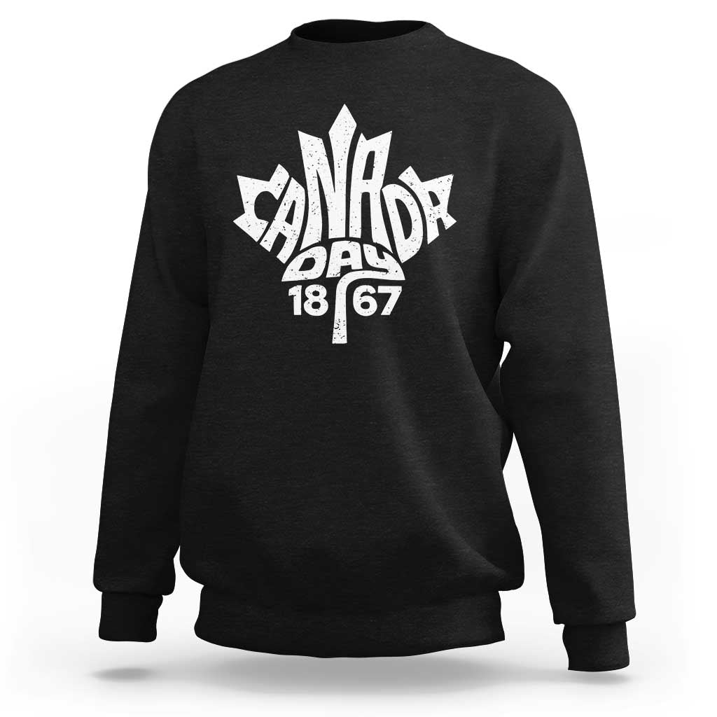 Funny Proud Canadian Canada Day 1867 Sweatshirt Vintage Maple Leaf - Wonder Print Shop