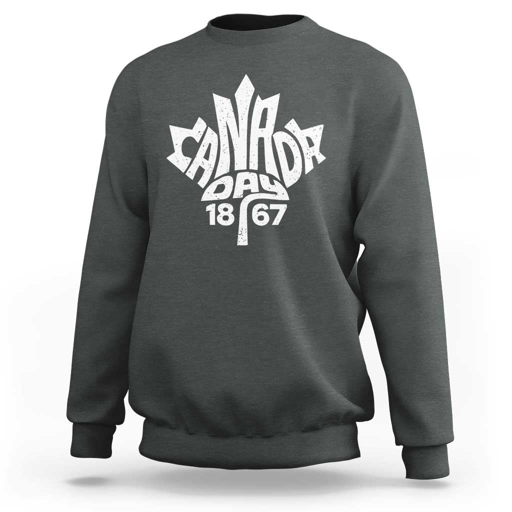 Funny Proud Canadian Canada Day 1867 Sweatshirt Vintage Maple Leaf - Wonder Print Shop