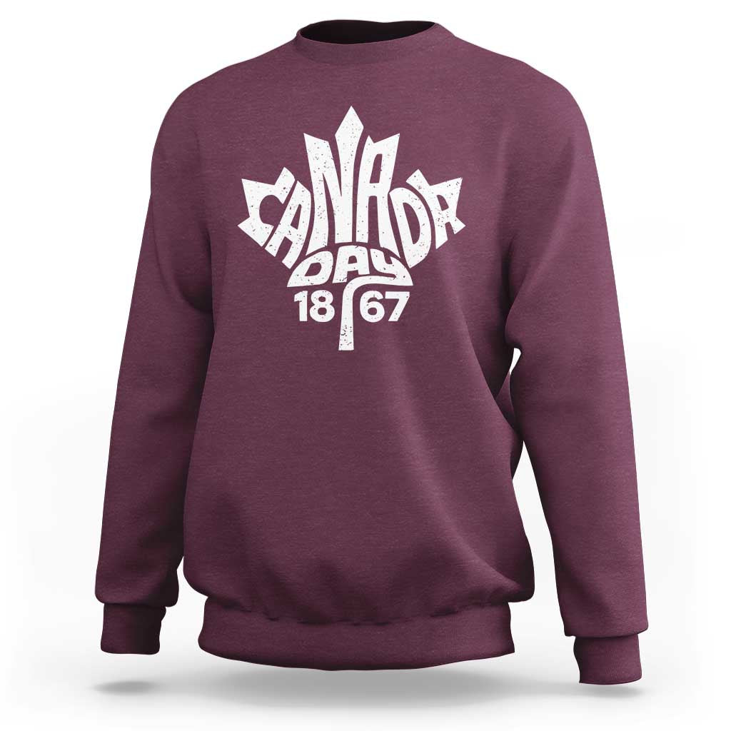 Funny Proud Canadian Canada Day 1867 Sweatshirt Vintage Maple Leaf - Wonder Print Shop