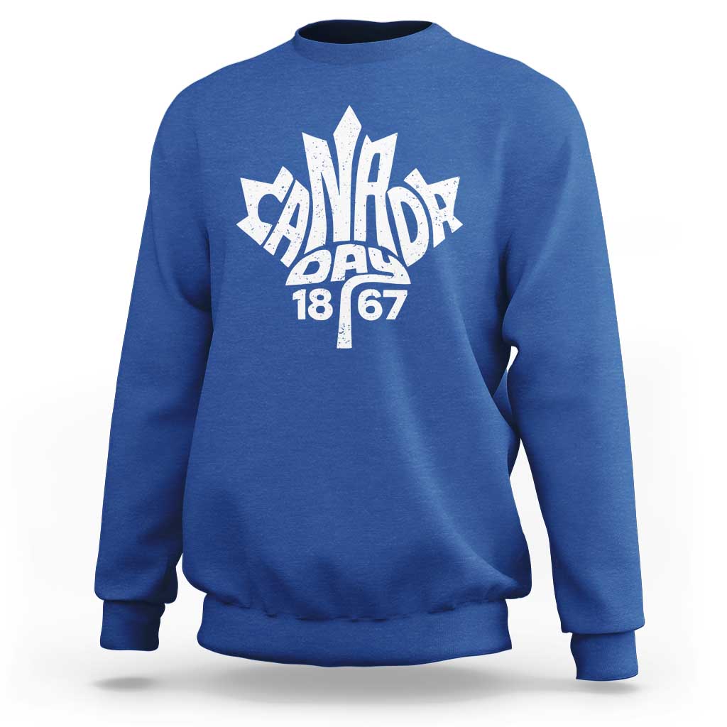 Funny Proud Canadian Canada Day 1867 Sweatshirt Vintage Maple Leaf - Wonder Print Shop