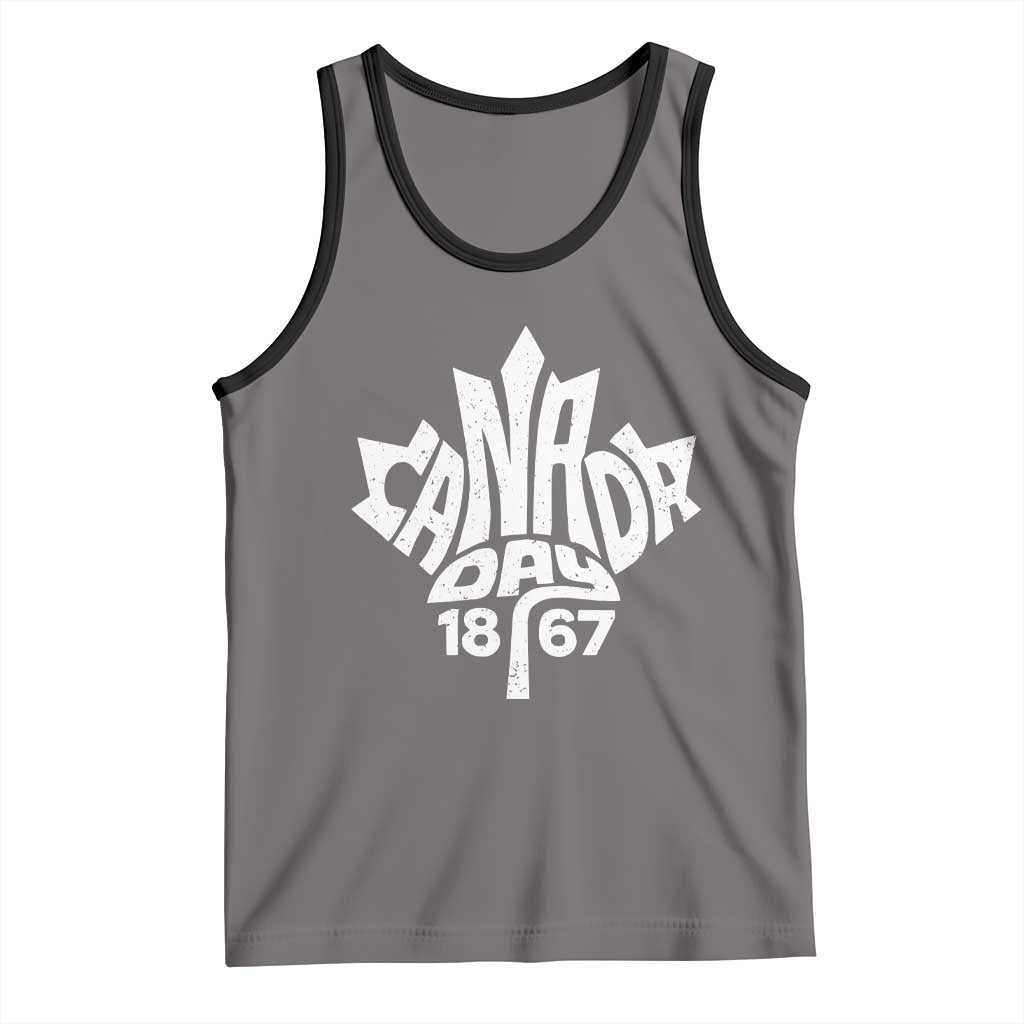 Funny Proud Canadian Canada Day 1867 Tank Top Vintage Maple Leaf - Wonder Print Shop
