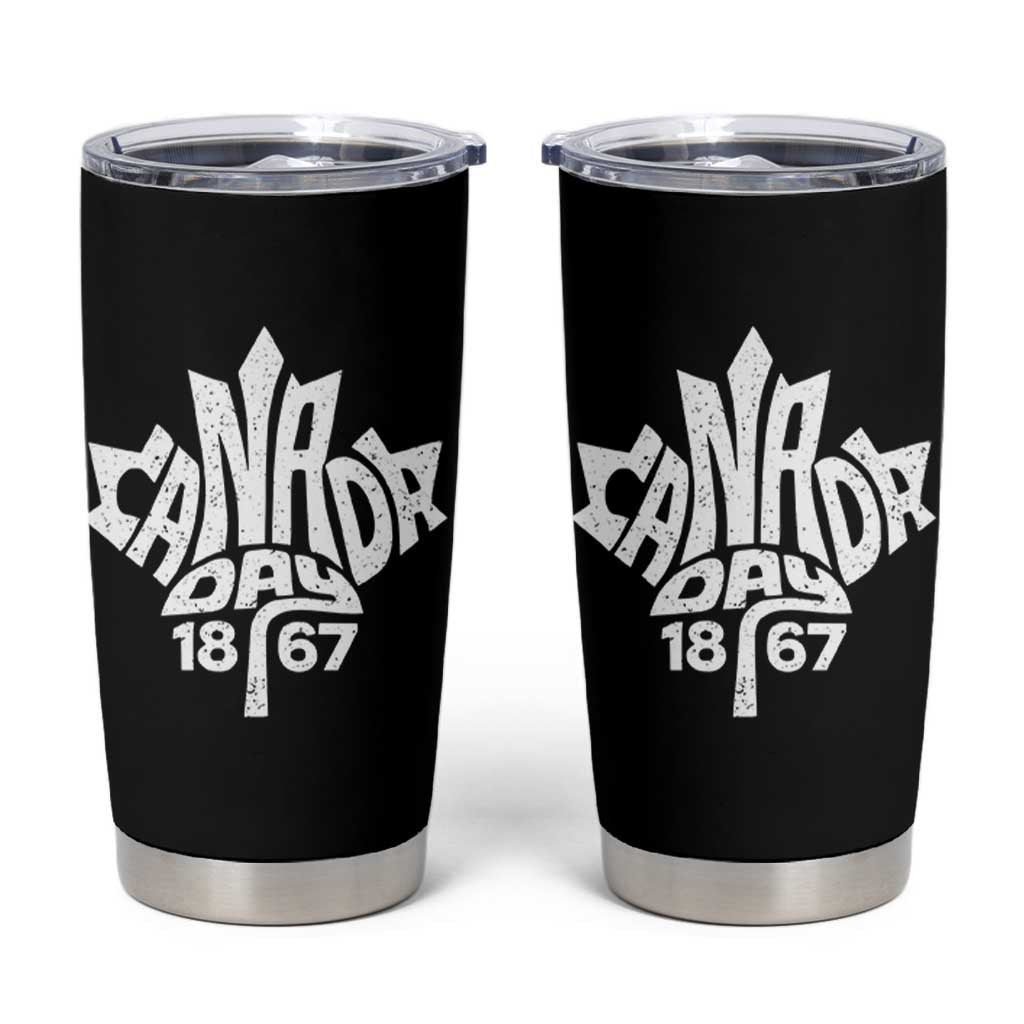 Funny Proud Canadian Canada Day 1867 Tumbler Cup Vintage Maple Leaf - Wonder Print Shop