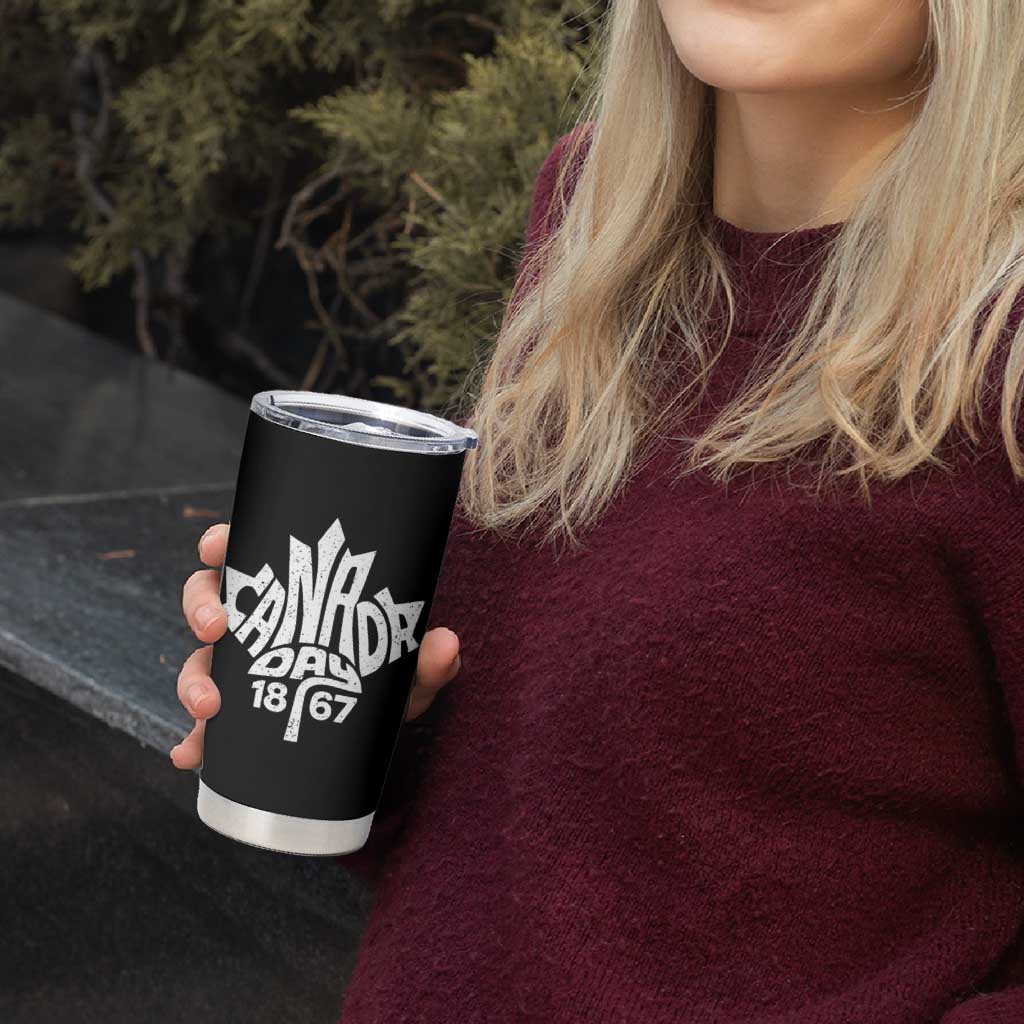 Funny Proud Canadian Canada Day 1867 Tumbler Cup Vintage Maple Leaf - Wonder Print Shop