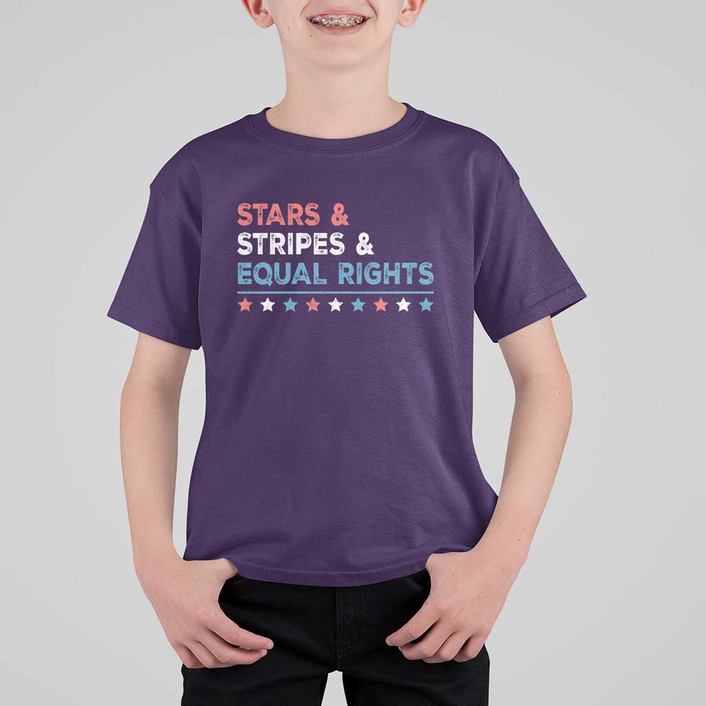 Stars Stripes And Equal Rights T Shirt For Kid 4th Of July Women's Rights - Wonder Print Shop