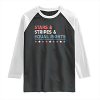 Stars Stripes And Equal Rights Raglan Shirt 4th Of July Women's Rights - Wonder Print Shop