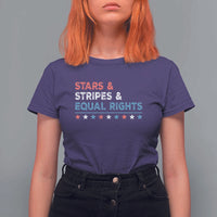 Stars Stripes And Equal Rights T Shirt For Women 4th Of July Women's Rights - Wonder Print Shop