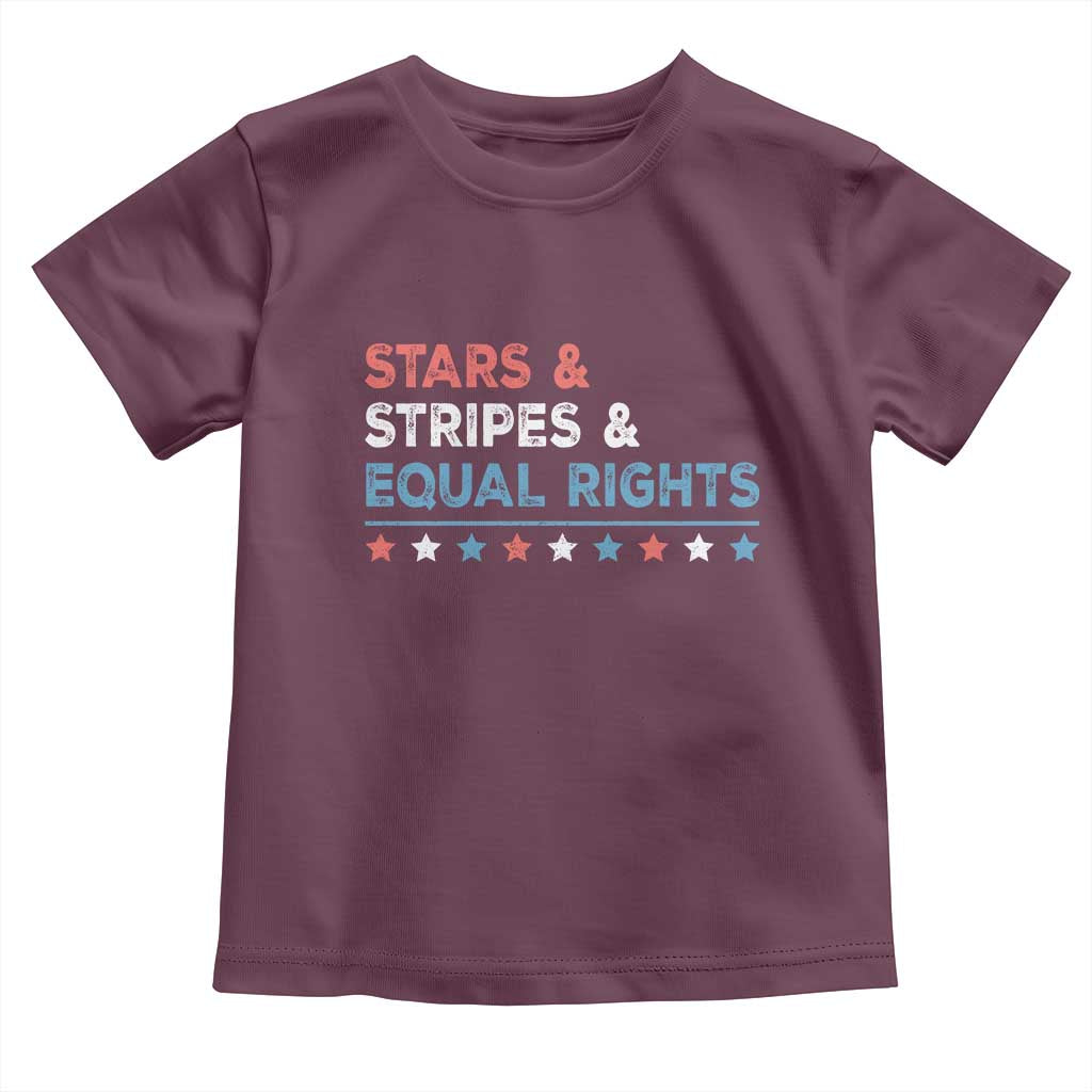 Stars Stripes And Equal Rights Toddler T Shirt 4th Of July Women's Rights - Wonder Print Shop