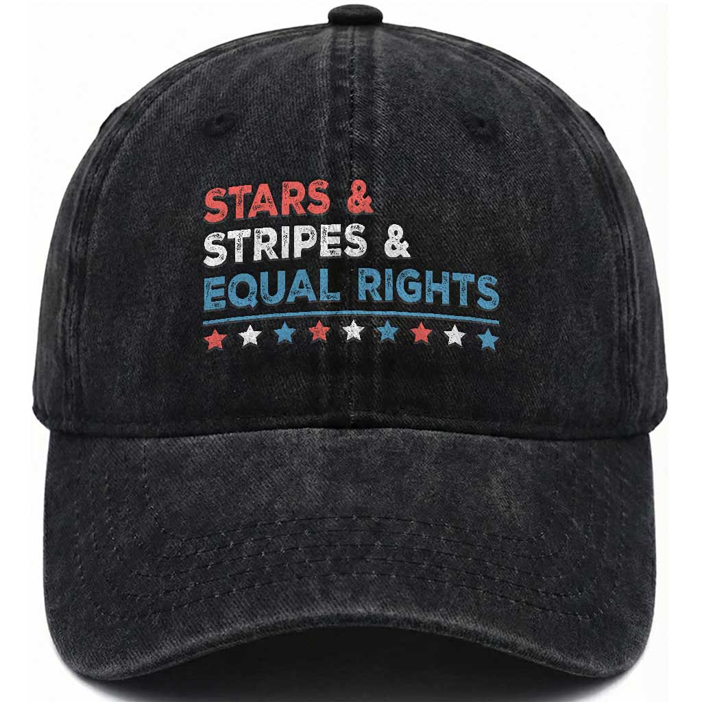 Stars Stripes And Equal Rights Washed Cotton Baseball Cap 4th Of July Women's Rights
