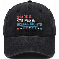 Stars Stripes And Equal Rights Washed Cotton Baseball Cap 4th Of July Women's Rights