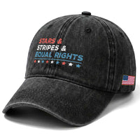 Stars Stripes And Equal Rights Washed Cotton Baseball Cap 4th Of July Women's Rights