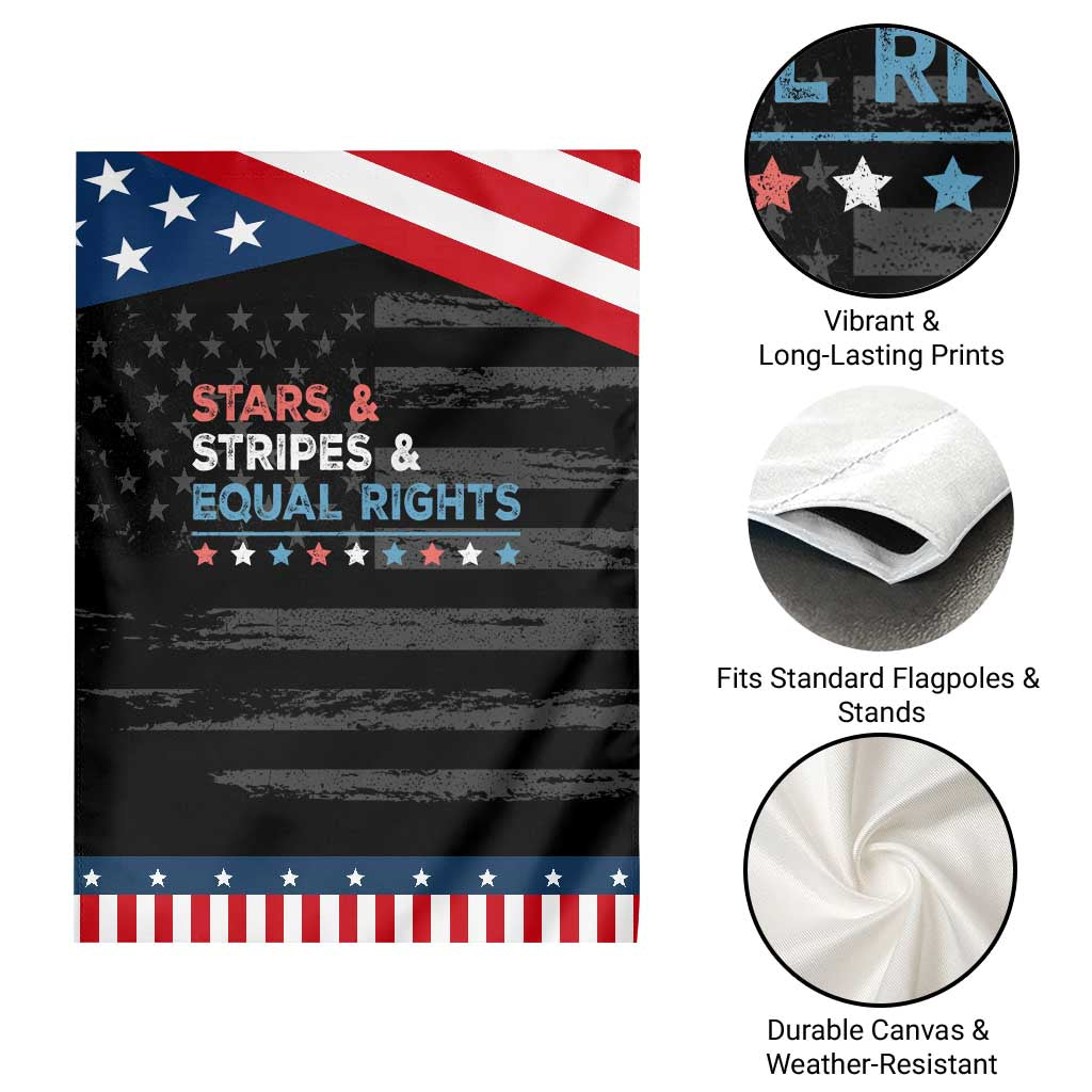 Stars Stripes And Equal Rights Garden Flag 4th Of July Women's Rights