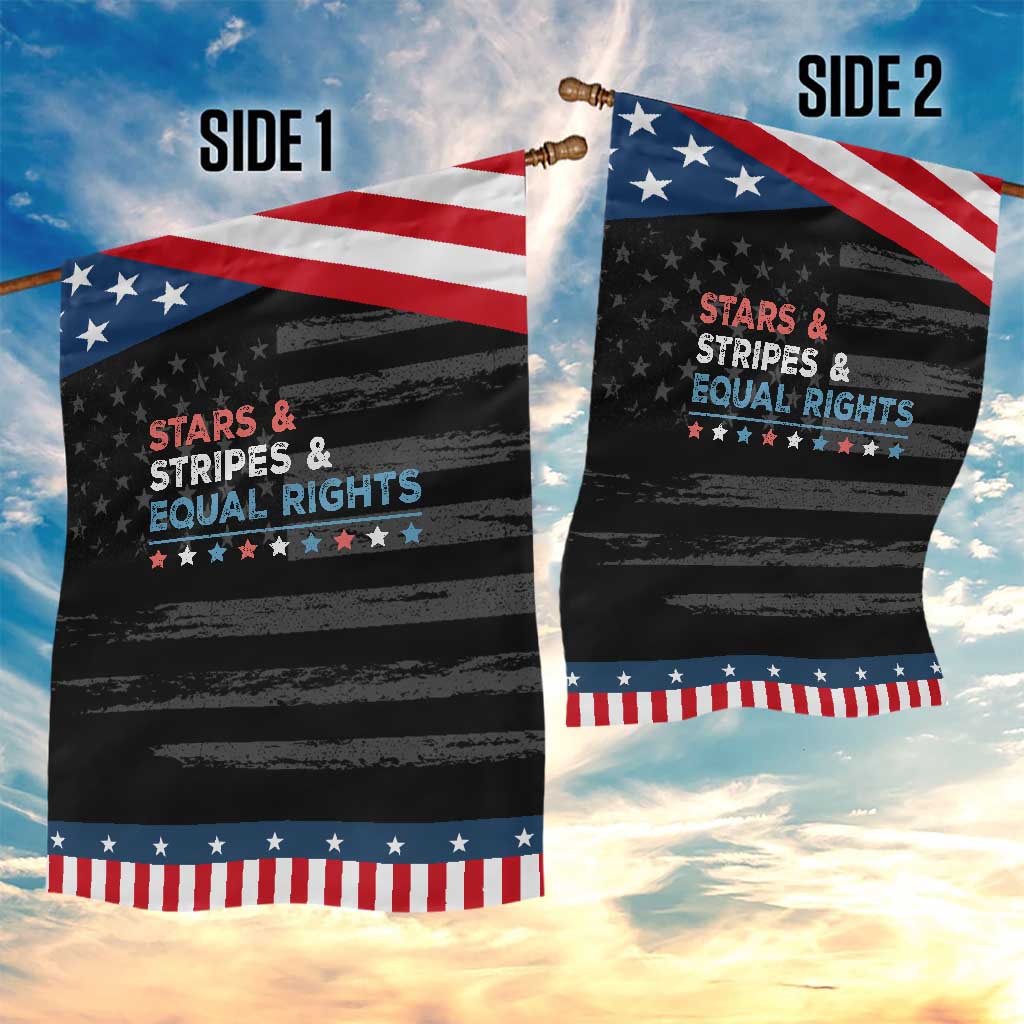 Stars Stripes And Equal Rights Garden Flag 4th Of July Women's Rights