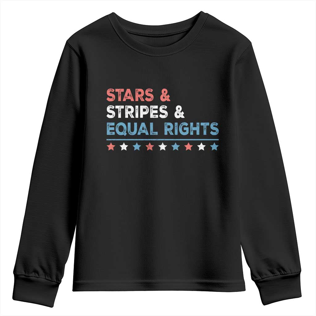 Stars Stripes And Equal Rights Youth Sweatshirt 4th Of July Women's Rights - Wonder Print Shop