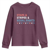 Stars Stripes And Equal Rights Youth Sweatshirt 4th Of July Women's Rights - Wonder Print Shop