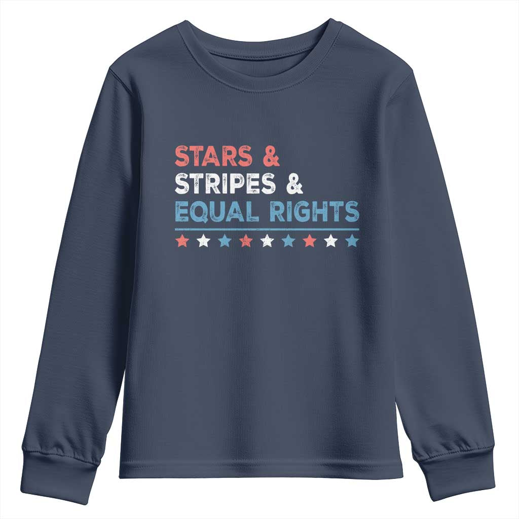 Stars Stripes And Equal Rights Youth Sweatshirt 4th Of July Women's Rights - Wonder Print Shop