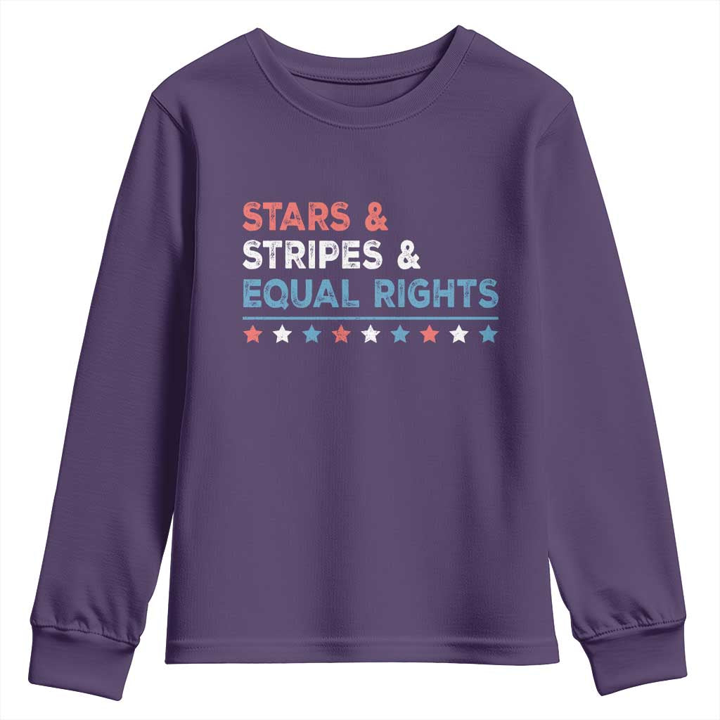 Stars Stripes And Equal Rights Youth Sweatshirt 4th Of July Women's Rights - Wonder Print Shop