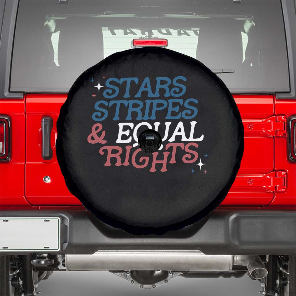 Stars Stripes And Equal Rights Spare Tire Cover 4th Of July Liberal American - Wonder Print Shop