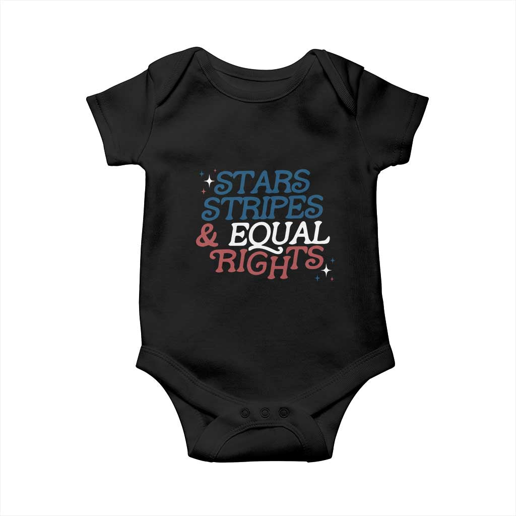 Stars Stripes And Equal Rights Baby Onesie 4th Of July Liberal American - Wonder Print Shop