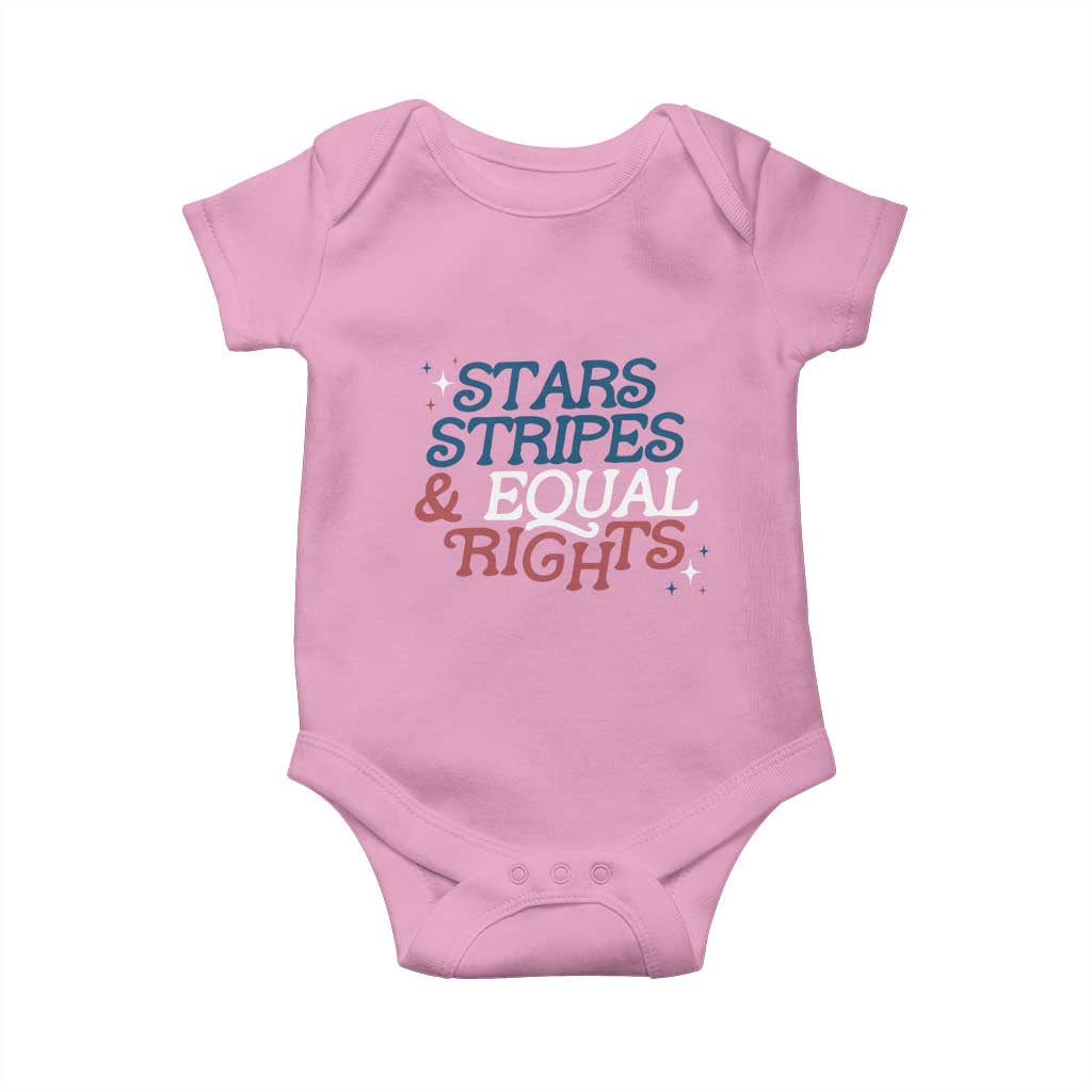 Stars Stripes And Equal Rights Baby Onesie 4th Of July Liberal American - Wonder Print Shop