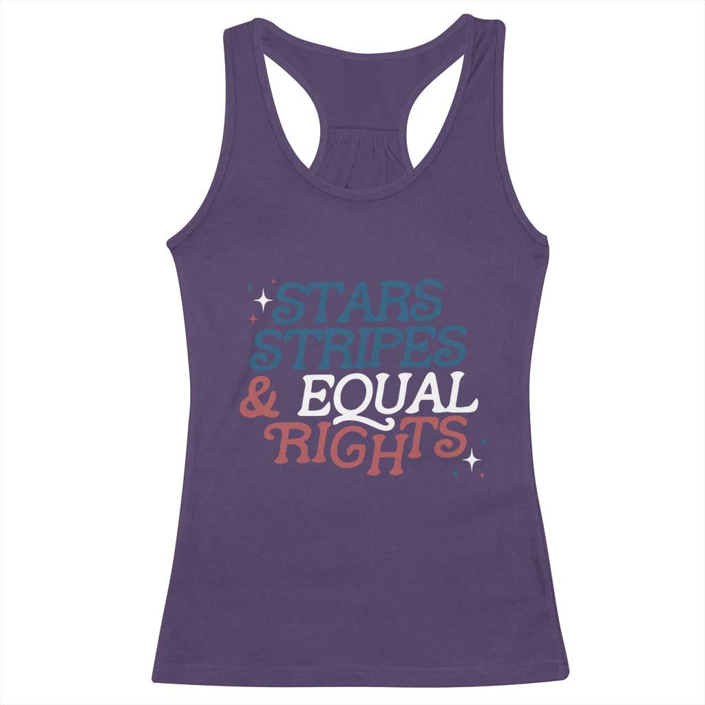 Stars Stripes And Equal Rights Racerback Tank Top 4th Of July Liberal American - Wonder Print Shop