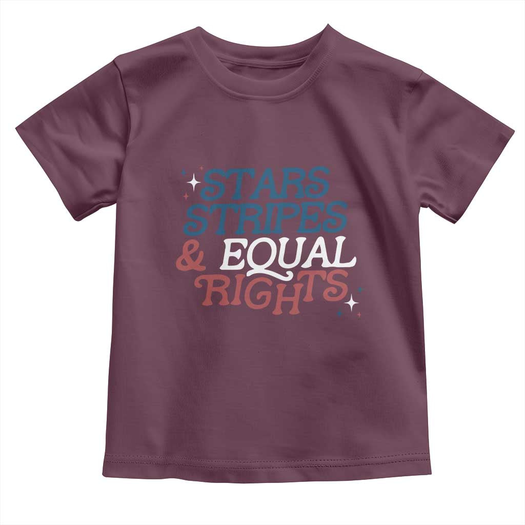 Stars Stripes And Equal Rights Toddler T Shirt 4th Of July Liberal American - Wonder Print Shop