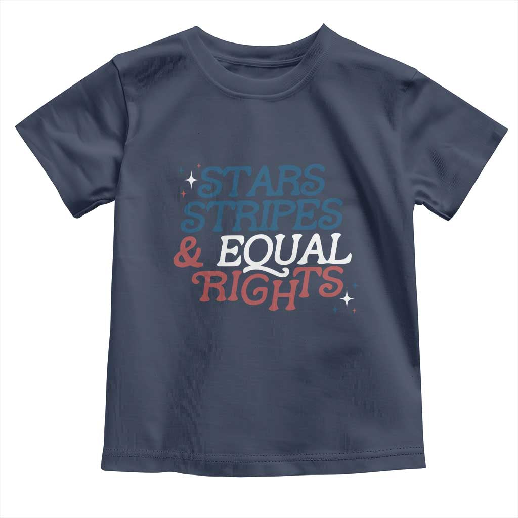 Stars Stripes And Equal Rights Toddler T Shirt 4th Of July Liberal American - Wonder Print Shop