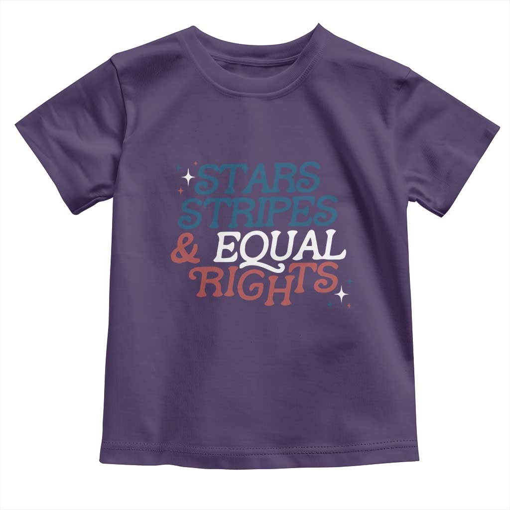 Stars Stripes And Equal Rights Toddler T Shirt 4th Of July Liberal American - Wonder Print Shop