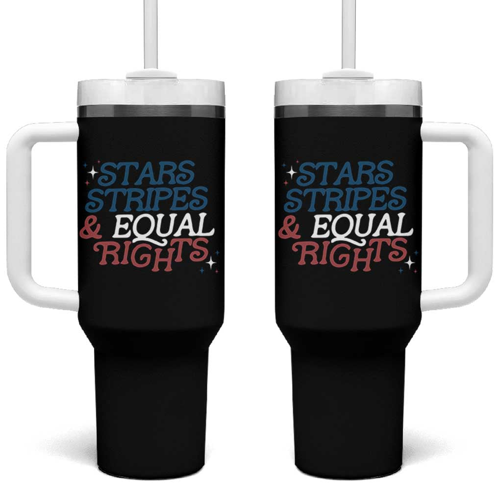 Stars Stripes And Equal Rights Tumbler With Handle 4th Of July Liberal American - Wonder Print Shop