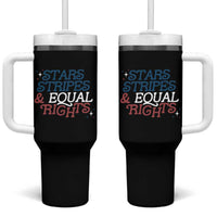 Stars Stripes And Equal Rights Tumbler With Handle 4th Of July Liberal American - Wonder Print Shop