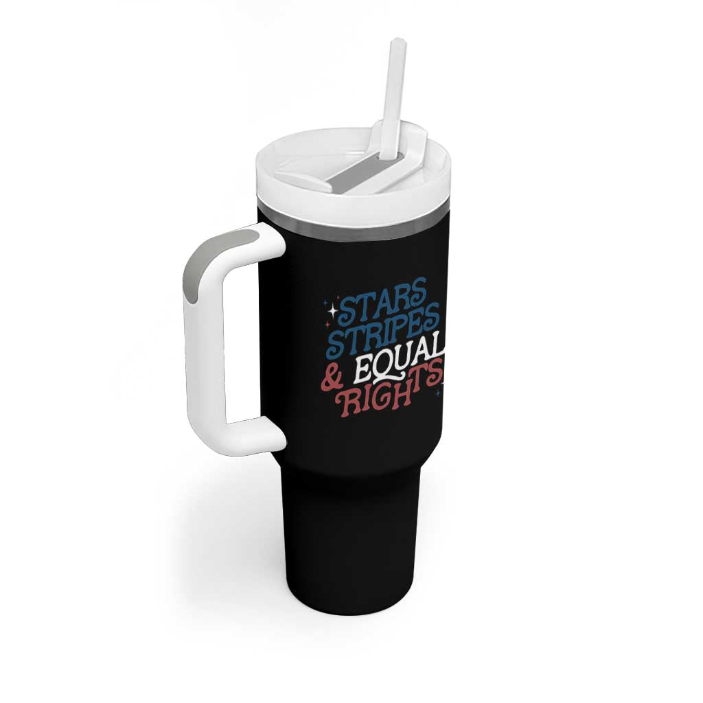 Stars Stripes And Equal Rights Tumbler With Handle 4th Of July Liberal American - Wonder Print Shop