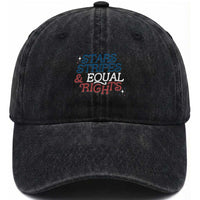 Stars Stripes And Equal Rights Washed Cotton Baseball Cap 4th Of July Liberal American