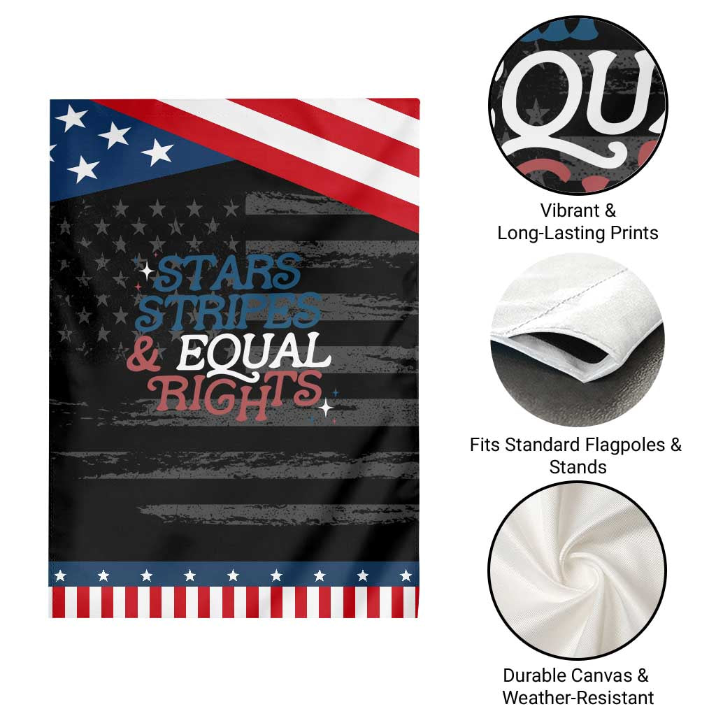 Stars Stripes And Equal Rights Garden Flag 4th Of July Liberal American