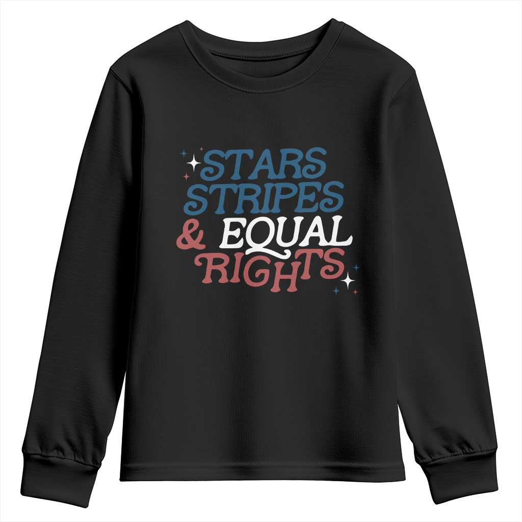 Stars Stripes And Equal Rights Youth Sweatshirt 4th Of July Liberal American - Wonder Print Shop