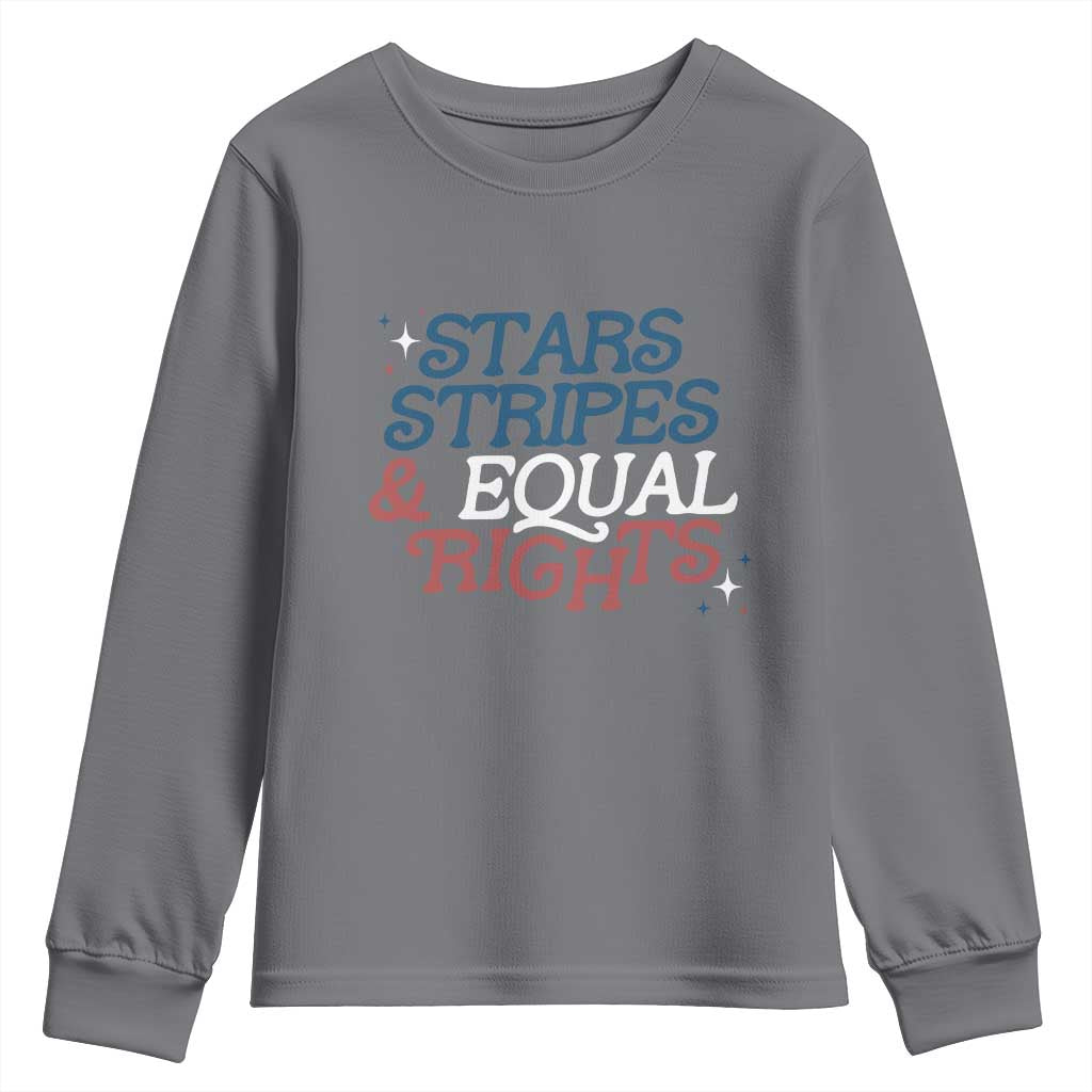 Stars Stripes And Equal Rights Youth Sweatshirt 4th Of July Liberal American - Wonder Print Shop