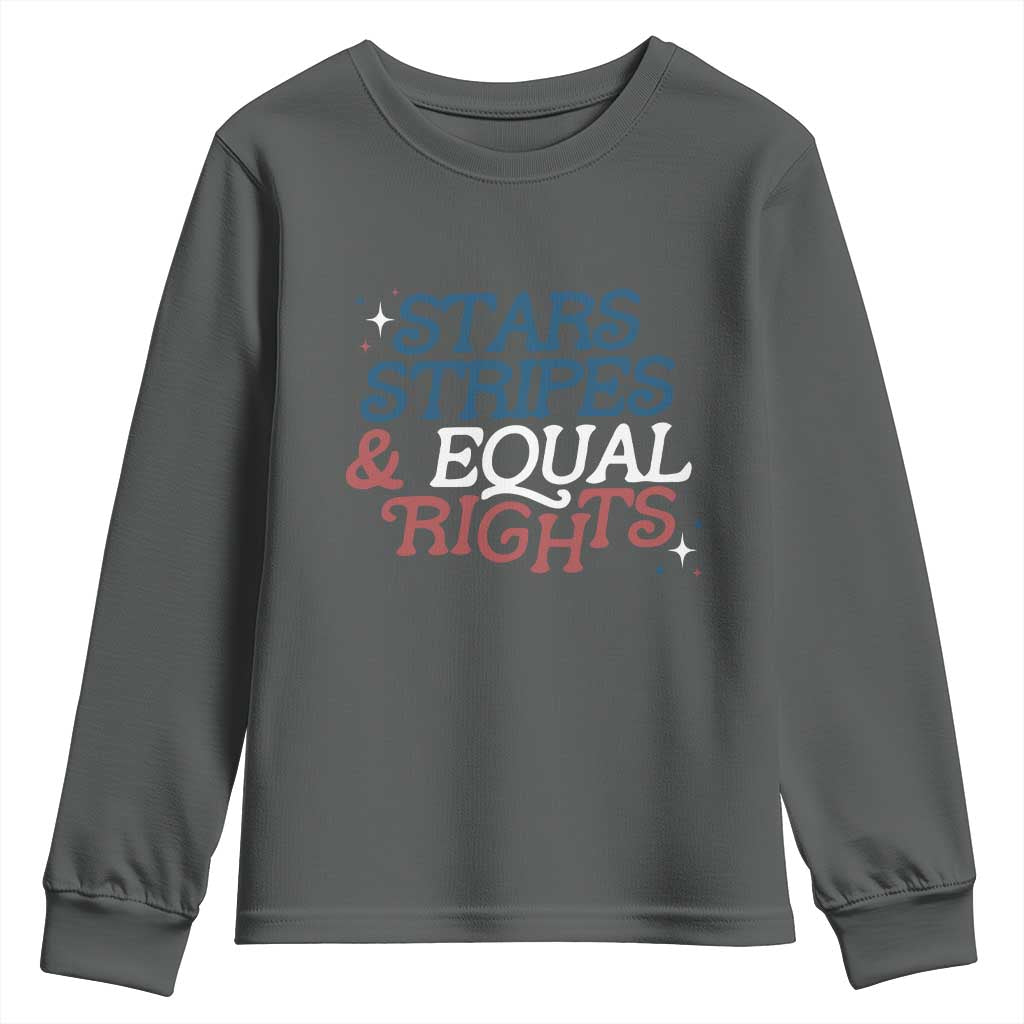 Stars Stripes And Equal Rights Youth Sweatshirt 4th Of July Liberal American - Wonder Print Shop