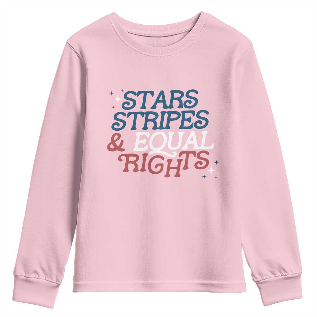 Stars Stripes And Equal Rights Youth Sweatshirt 4th Of July Liberal American - Wonder Print Shop