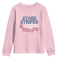 Stars Stripes And Equal Rights Youth Sweatshirt 4th Of July Liberal American - Wonder Print Shop
