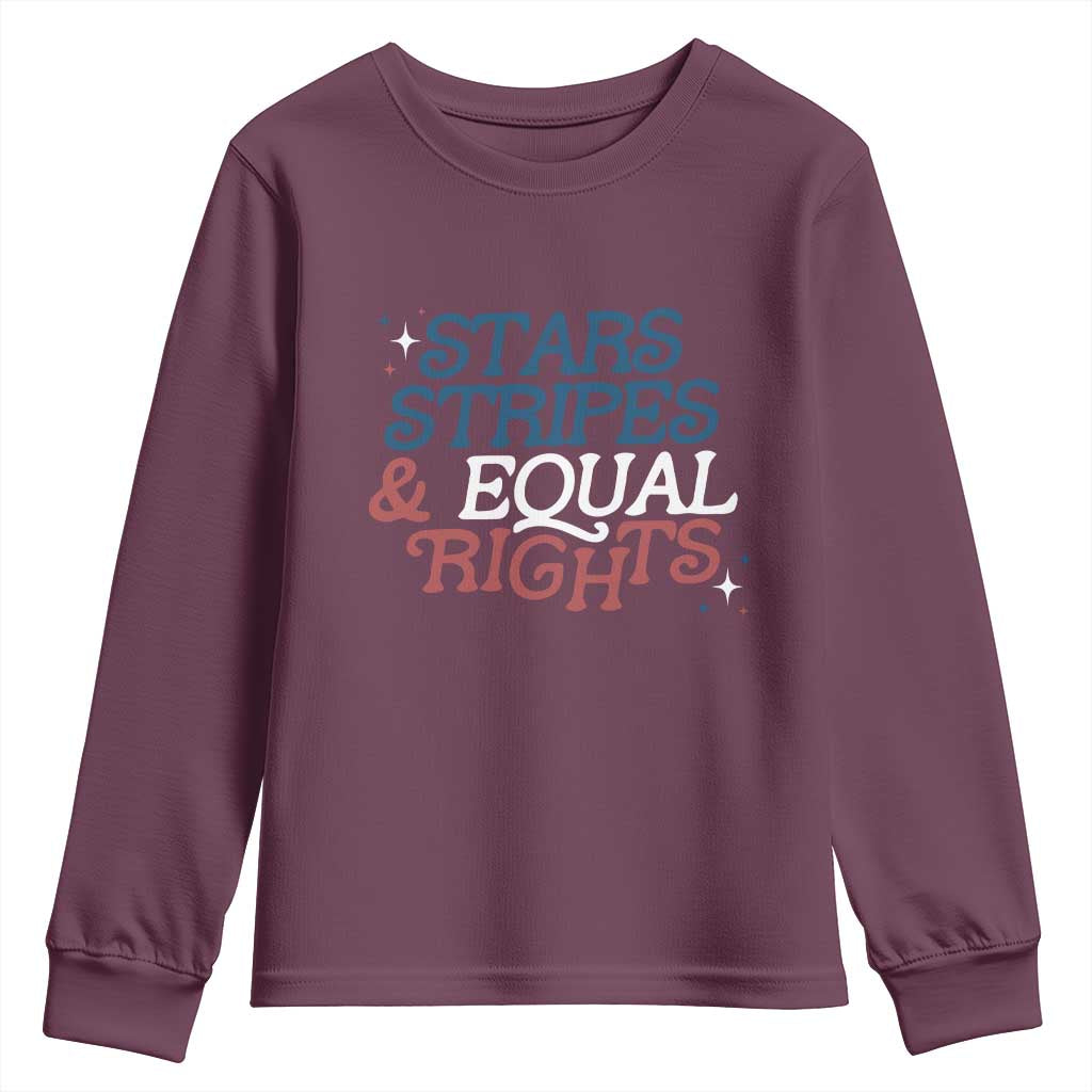 Stars Stripes And Equal Rights Youth Sweatshirt 4th Of July Liberal American - Wonder Print Shop