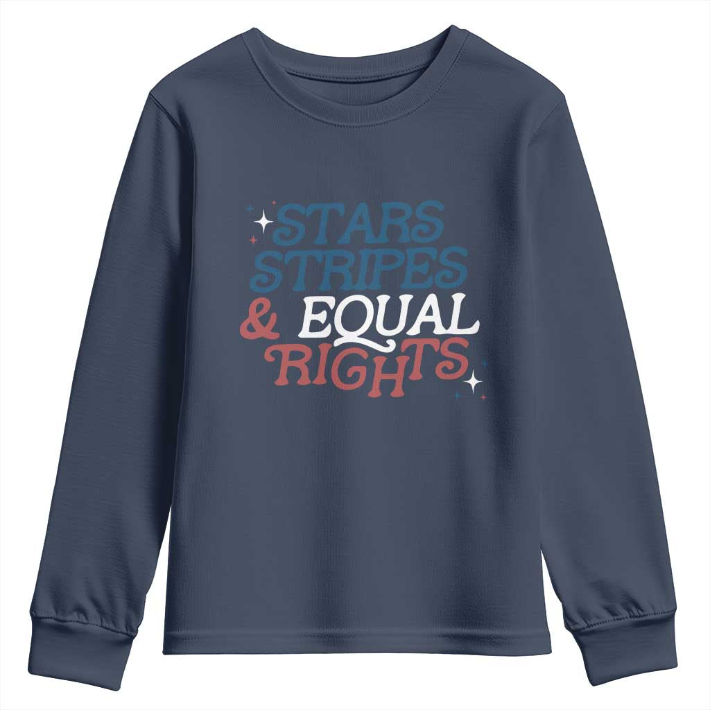 Stars Stripes And Equal Rights Youth Sweatshirt 4th Of July Liberal American - Wonder Print Shop