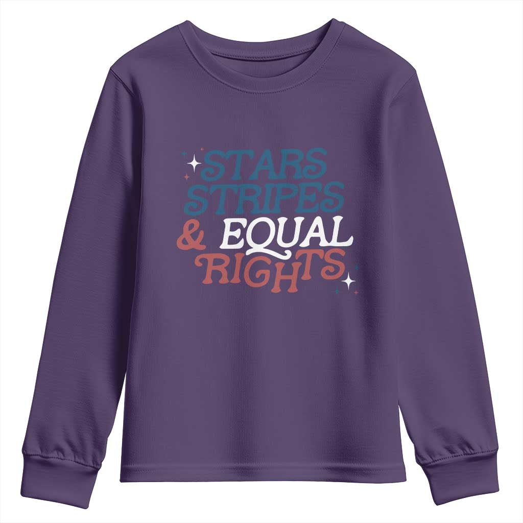 Stars Stripes And Equal Rights Youth Sweatshirt 4th Of July Liberal American - Wonder Print Shop