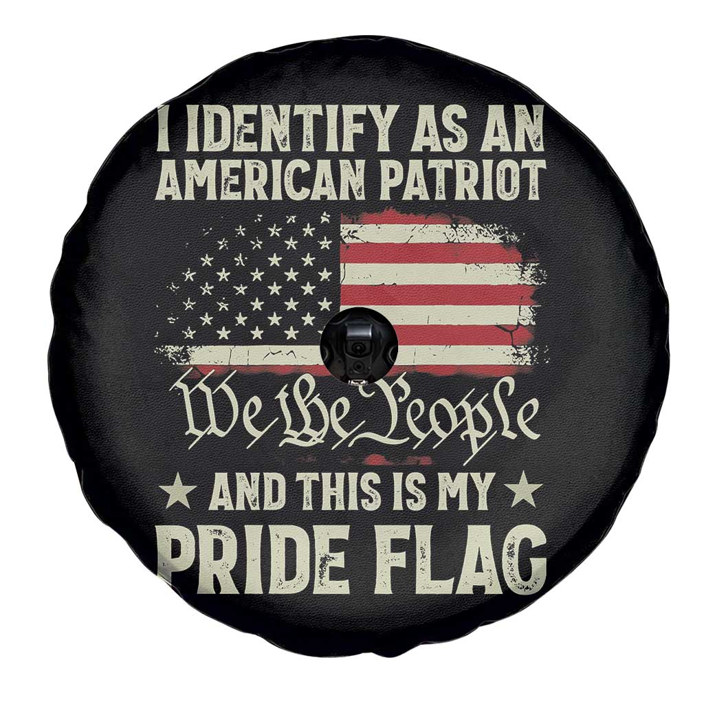 Funny I Identify As An American Patriot And This Is My Pride Flag Spare Tire Cover - Wonder Print Shop